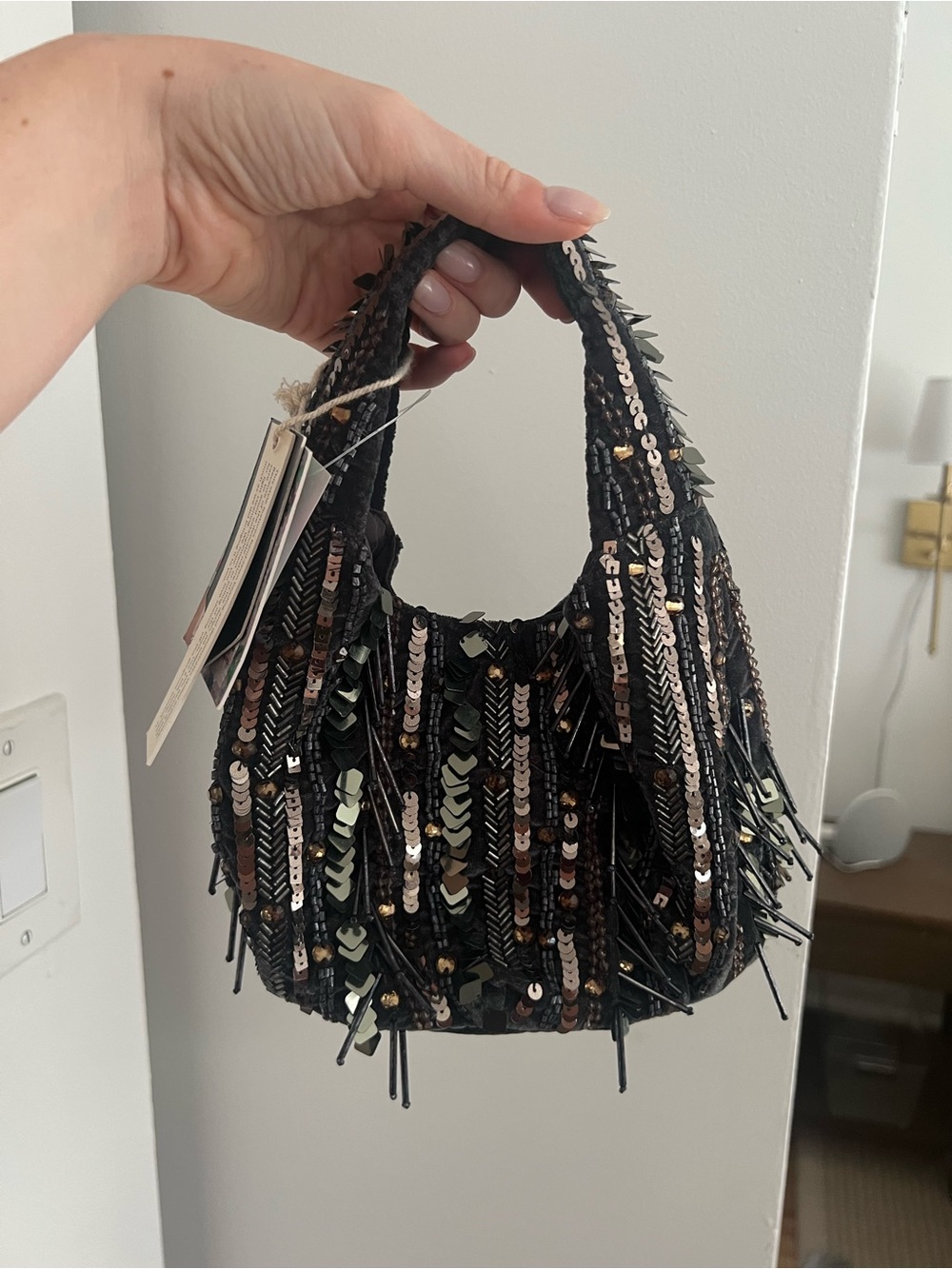 Black Sequin beaded Mini bag